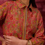 Noor Terracotta Red Printed Cotton Tunic for Women