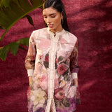 Ayeza Mauve Printed Crepe Shirt for Women