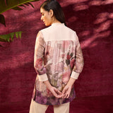 Ayeza Mauve Printed Crepe Shirt for Women