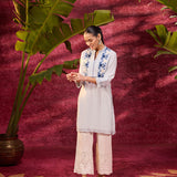 Gulbahar Powder Blue Embroidered Kurta for Women