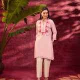 Gulbahar Light Pink Embroidered Kurta for Women