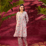 Phool Mushroom Grey Printed Kurta Set for Women