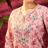 Phool Rose Pink Printed Kurta Set for Women