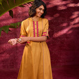 Grace Mustard Embroidered Tunic Set