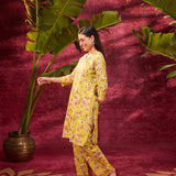 Phool Electric Yellow Printed Kurta Set for Women