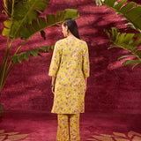 Phool Electric Yellow Printed Kurta Set for Women