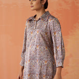 Saanjh Maroon Printed Top for Women