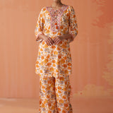 Mohini Orange Printed Rayon Co-ord Set for Women