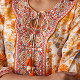 Mohini Orange Printed Rayon Co-ord Set for Women