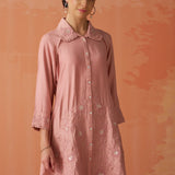 Alayssa Dark Pink Embroidered Kurti for Women