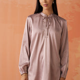 Kusha Beige Monochrome Kurti for Women