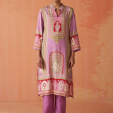 Naira Lavender Printed Rayon Long Kurta for Women