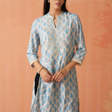 Yumna Green Embroidered Schiffli Kurti for Women