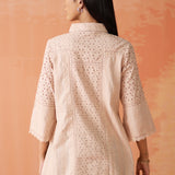 Mehreen Peach Dust Embroidered Schiffli Kurti For Women