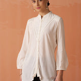 Gauhar Ivory Embroidered Shirt for Women