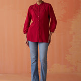 Gauhar Red Embroidered Shirt for Women