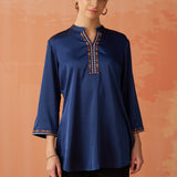 Amreen Navy Embroidered Top for Women