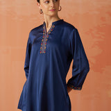 Amreen Navy Embroidered Top for Women