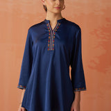 Amreen Navy Embroidered Top for Women