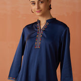 Amreen Navy Embroidered Top for Women