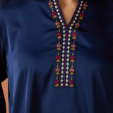 Amreen Navy Embroidered Top for Women