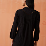 Gauhar Black Embroidered Shirt for Women