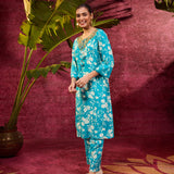 Blue rayon kurta set for women from Lakshita