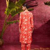 The back side of Aina Punch Printed Rayon Kurta Set For Women