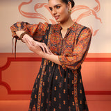 Sayoni Black Printed Chiffon Top for Women