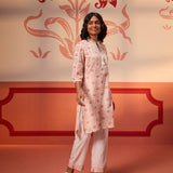 Saira Peach Embroidered Rayon Kurta Set For Women