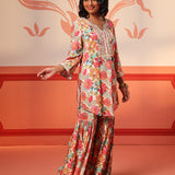 Fleur Ivory Printed Kurta Set for Women