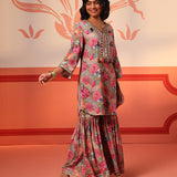 Fleur Green Printed Kurta Set for Women