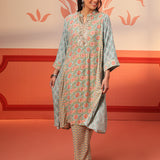 Zahra Blue Printed Kurta Set for Women