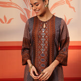 Laiba Cocoa Printed Kurta for Women