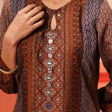 Laiba Cocoa Printed Kurta for Women