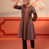 Laiba Cocoa Printed Kurta for Women