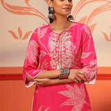 Ireen Fuchsia Pink Printed Kurta for Women