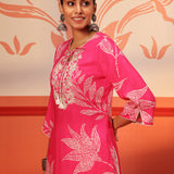 Ireen Fuchsia Pink Printed Kurta for Women