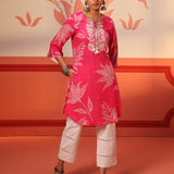 Ireen Fuchsia Pink Printed Kurta for Women