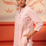 Naisha Salmon Pink Embroidered Top for Women