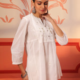 Naisha Ivory Embroidered Top for Women