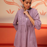 Naisha Lilac Embroidered Top for Women