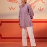 Naisha Lilac Embroidered Top for Women