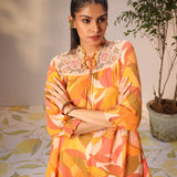 Naina Multicolour Yellow Printed Top for Women