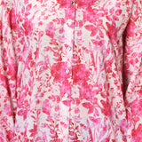 Noora Rouge Pink Printed Cotton Shirt for Women