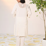 Amara Ivory Embroidered Cotton Kurta Set for Women