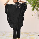 Alizeh Black Embroidered Kaftan For Women