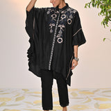 Alizeh Black Embroidered Kaftan For Women