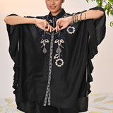 Alizeh Black Embroidered Kaftan For Women