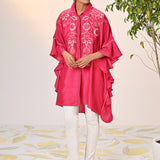 Alizeh Fuchsia Pink Embroidered Kaftan For Women